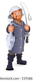 Fisherman Vector Illustration Cartoon