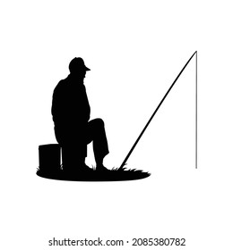 Fisherman vector illustration design black and white