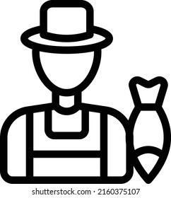 fisherman  Vector illustration on a transparent background. Premium quality symmbols. Thin line vector icons for concept and graphic design.