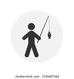 Fisherman vector line icon, sign, illustration on background, editable strokes. eps 10