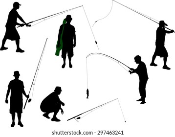 fisherman vector silhouette