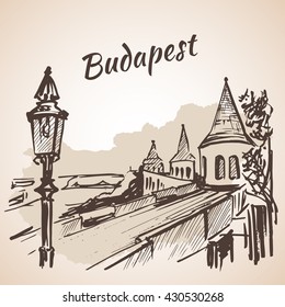 Fisherman's Bastion - Budapest, Hungary. Isolated on white background