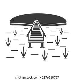 Fisherman`s bridge glyph icon isolated on white background.Vector illustration.