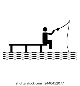 Fisherman's bridge icon.bridge icon with Fisherman's vector flat illustration..eps