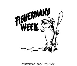 Fisherman's Week - Header - Retro Clip Art