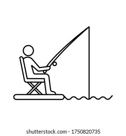Fishermen line icon vector simple design