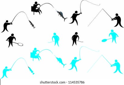 Fishermen silhouettes