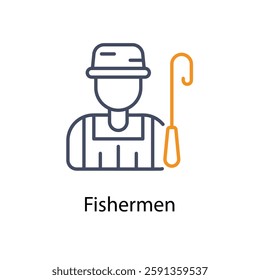 Fishermen vector icon stock illustration