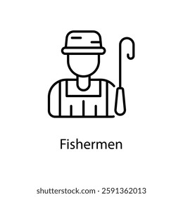 Fishermen vector icon stock illustration