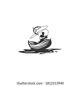 los pescadores están trabajando con el logo