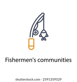 Fishermen's communities vector icon stock illustration