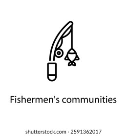 Fishermen's communities vector icon stock illustration