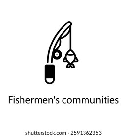 Fishermen's communities vector icon stock illustration