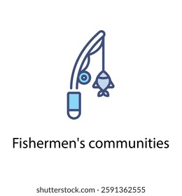 Fishermen's communities vector icon stock illustration