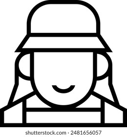 fisherwoman icon. Thin linear style design isolated on white background