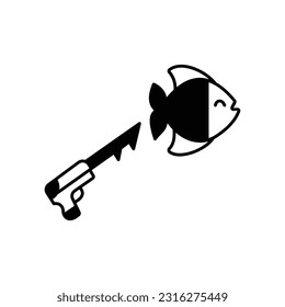 Fishery Glyph Vector Icon that can easily edit or modify

