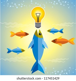 fishes around the bulb