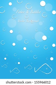 Fishes and bubbles background, VECTOR, EPS10