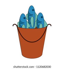 Fishes in bucket