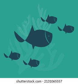 Fishes Cartoon vector. Template design for wallpaper, packagings, clothers, textiles, paper etc.
