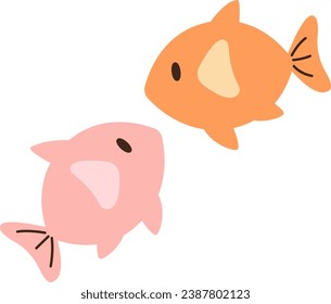 Fishes Couple Animals Vector Illustration
