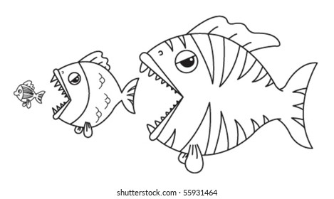 fishes eating each other