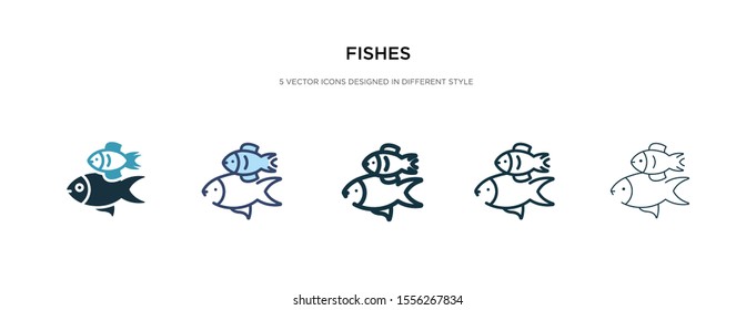 fishes icon in different style vector illustration. two colored and black fishes vector icons designed in filled, outline, line and stroke style can be used for web, mobile, ui