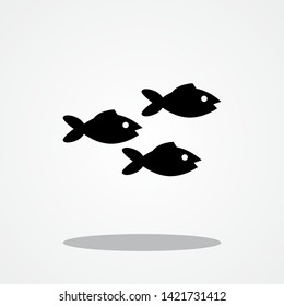 Fishes Icon with Gray Shadow