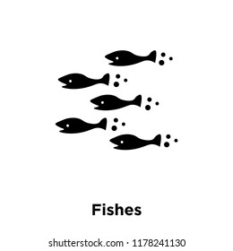 Fishes icon vector isolated on white background, logo concept of Fishes sign on transparent background, filled black symbol