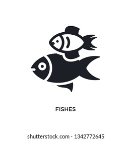 fishes isolated icon. simple element illustration from nautical concept icons. fishes editable logo sign symbol design on white background. can be use for web and mobile