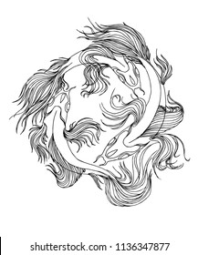 fishes in lineart