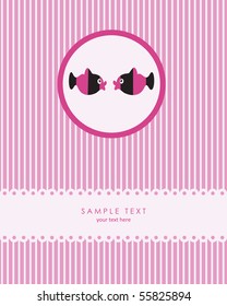 Fishes in love. Vector card design