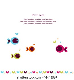 Fishes on white background