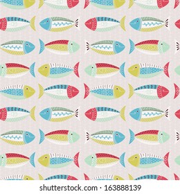 Fishes seamless pattern