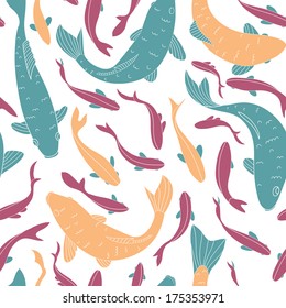 Fishes seamless pattern