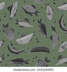 fishes seamless pattern. Children's sea background with fish