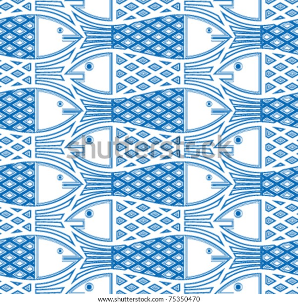 Fishes Seamless Pattern Vector Deign Background Stock Vector (Royalty ...