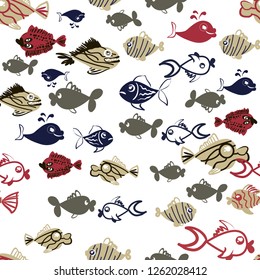 fishes for seamless printing 