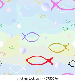 Fishes in the sea.Seamless textures.