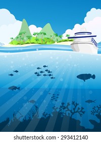 Peces bajo el mar