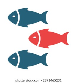 Glifo Vector Pescado Icono De Dos Colores Para Uso Personal Y Comercial.
