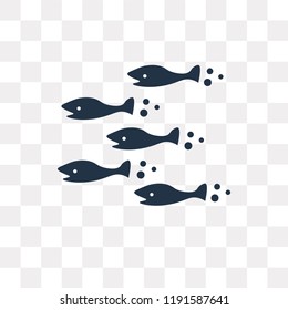 Fishes vector icon isolated on transparent background, Fishes transparency concept can be used web and mobile