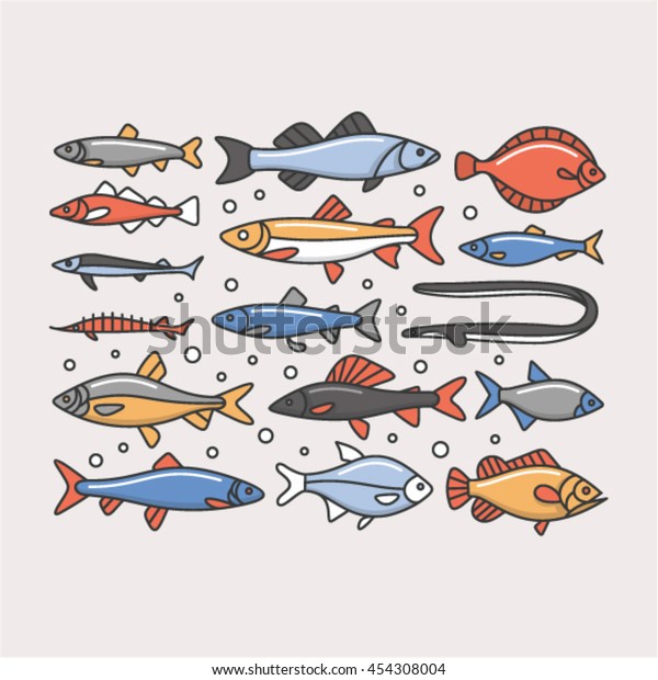 Fishes Vector Illustration Stock Vector (Royalty Free) 454308004