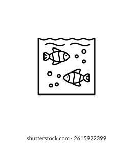 Fishes vector line icon icons design