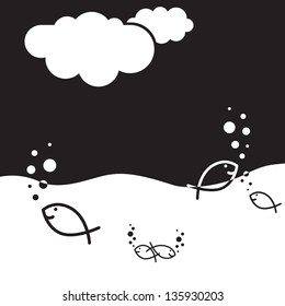 Fishes in the water - illustration