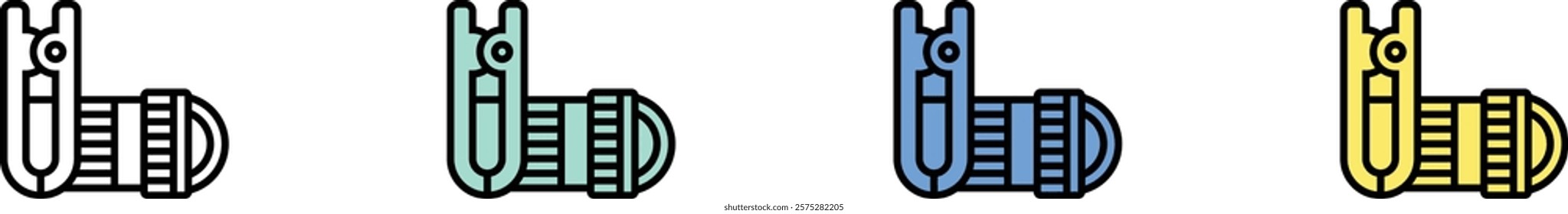 fisheye icon. Outline, Green, Blue and Yellow Style Design Isolated On White Background