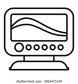 Fishfinder echo sounder icon. Outline fishfinder echo sounder vector icon for web design isolated on white background