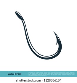 Fishhook, Bait Icon Vector Logo Template Illustration Design. Vector EPS 10.