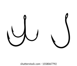 Fishhook, Bait Icon Vector Logo Template Illustration Design