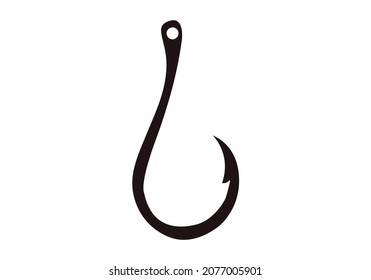 Fishhook black icon on white background.